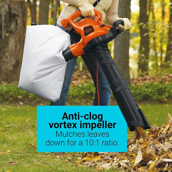 BLACK+DECKER 400-CFM 250-MPH Corded Electric Handheld Leaf Blower