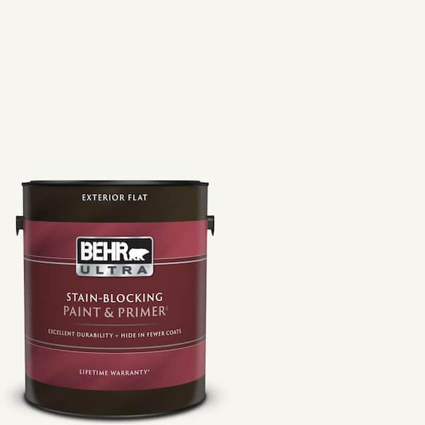 BEHR ULTRA 1 gal. Home Decorators Collection #HDC-CT-18G Cotton Ball Flat Exterior Paint & Primer