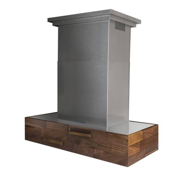 ZLINE Kitchen and Bath 48 in. 700 CFM Ducted Vent Wall Mount Range Hood with Dual Remote Blower in Walnut Butcher Block