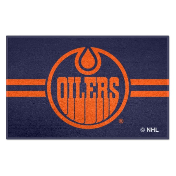 FANMATS Edmonton Oilers Navy 1.5 ft. x 2.5 ft. Starter Area Rug