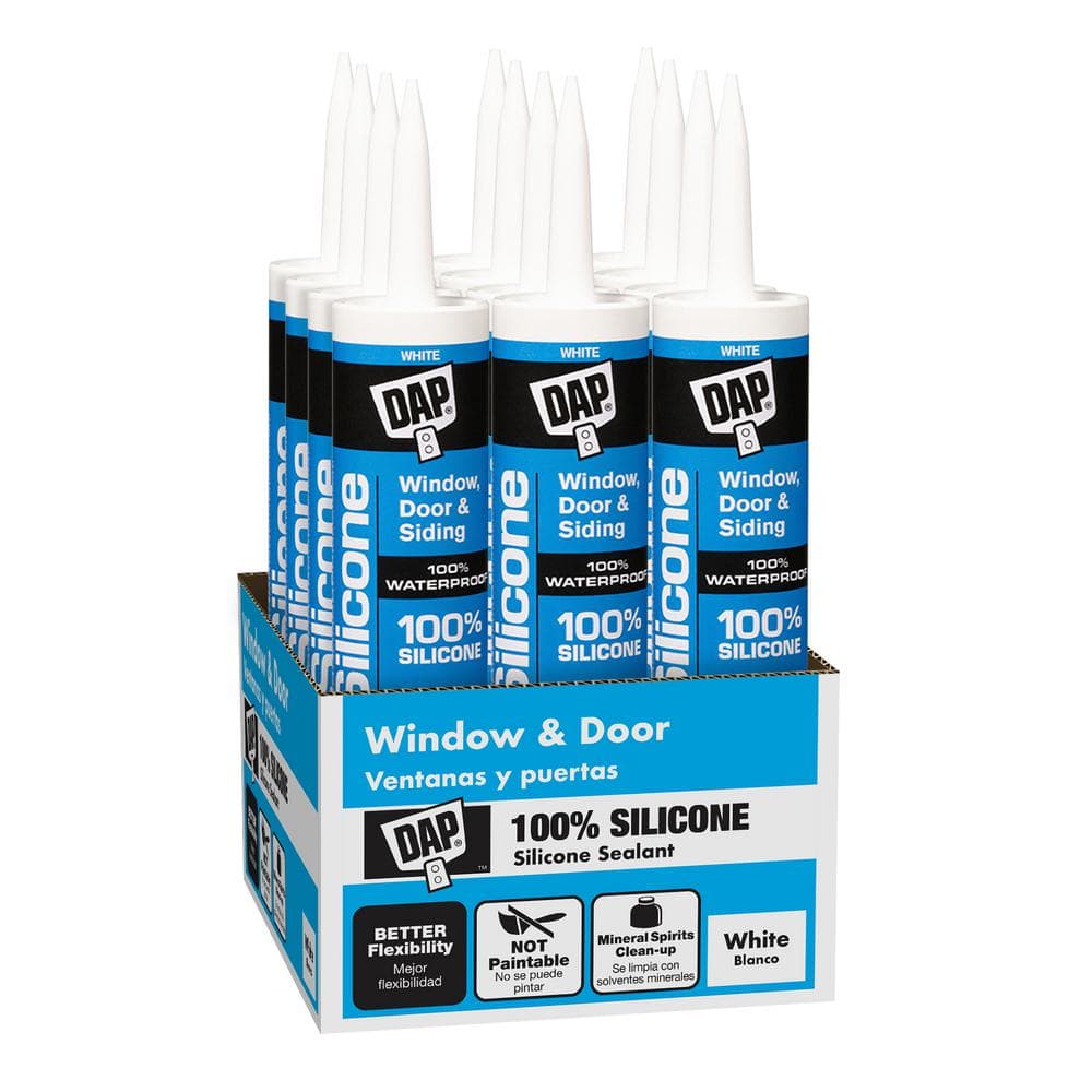 Silicone 9.8 oz. White Exterior/Interior Window, Door and Siding Sealant (1