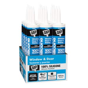 Silicone 10.1 oz. White Exterior/Interior Window, Door and Siding Sealant (12-Pack)