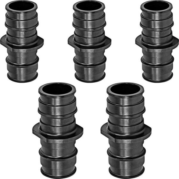 The Plumber's Choice 1-1/2 in. Pex-A Coupling Pipe Fitting Plastic Poly Alloy Expansion Barb in Black (Pack of 5)