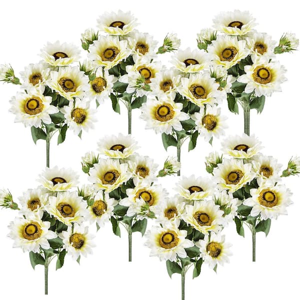 18.9 in. Beige Artificial Assorted Flowers Floral Arrangements