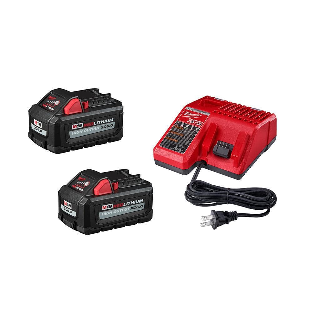 Milwaukee M18 18-Volt Lithium-Ion High Output Starter Kit with Two 6.0 Ah  Battery and Charger 48-59-1862S The Home Depot