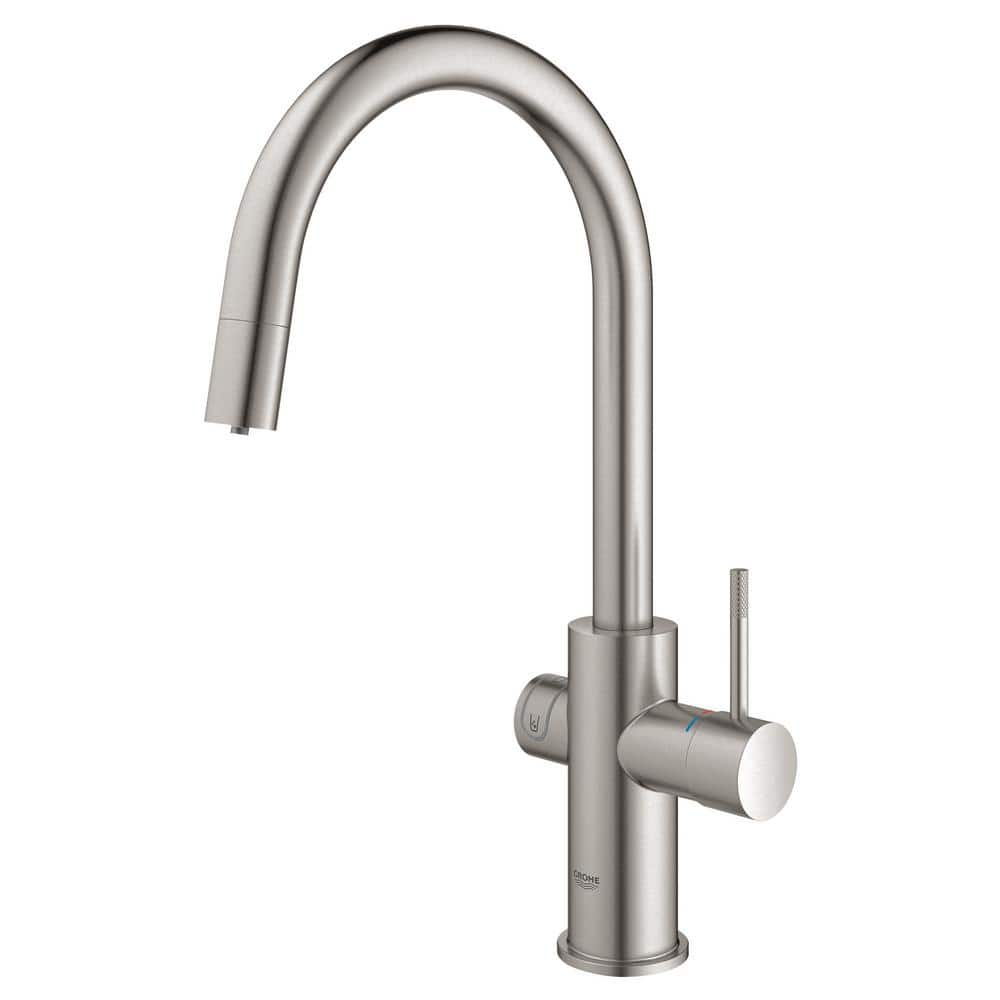 Modern 16" Stainless Steel Pull-Out Spray Kitchen Faucet