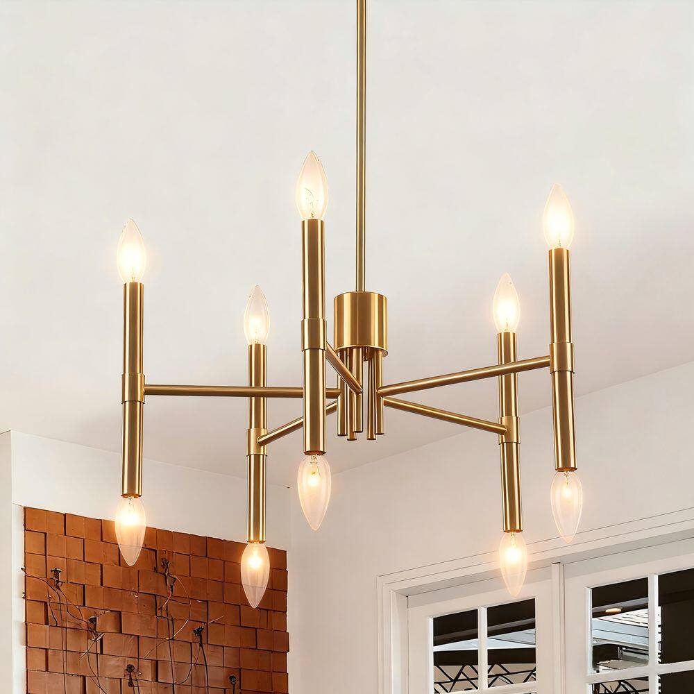 Modern 10-Light Gold Minimalist Candle Style Island Chandelier for Dinning Room Bedroom price history on PriceWatchPro