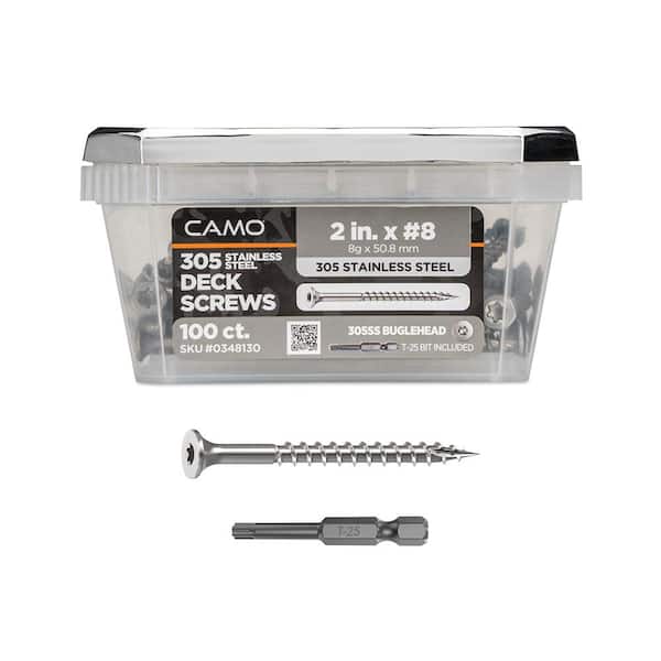 CAMO #8 2 in. 305 Stainless Steel Premium Star Drive Bugle-Head Deck Screws (350-Count)