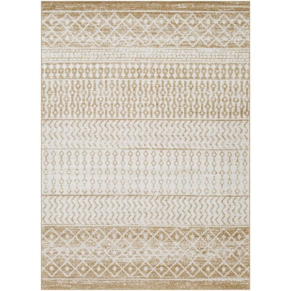 Livabliss Alois Yellow Geometric 7 ft. x 9 ft. Indoor Area Rug