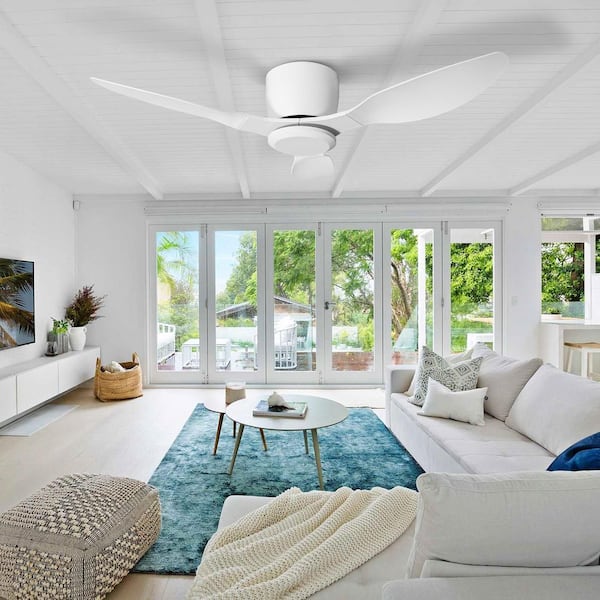 42 in. Indoor White 6 Speeds Ceiling Fan with Remote and Timer and Quiet Reversible DC Motor