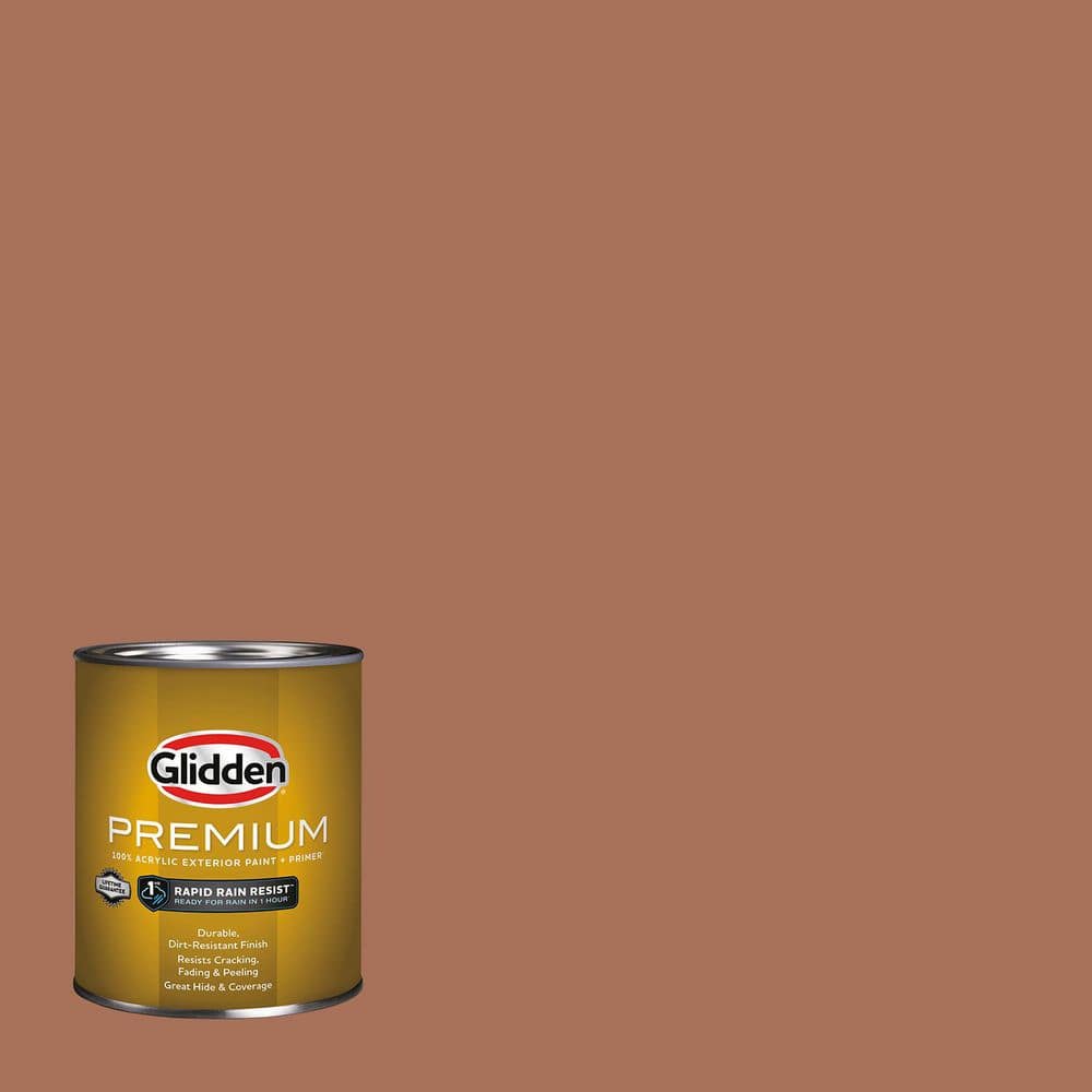 Glidden Premium 1 qt. PPG1068-6 Nutmeg Flat Exterior Latex Paint