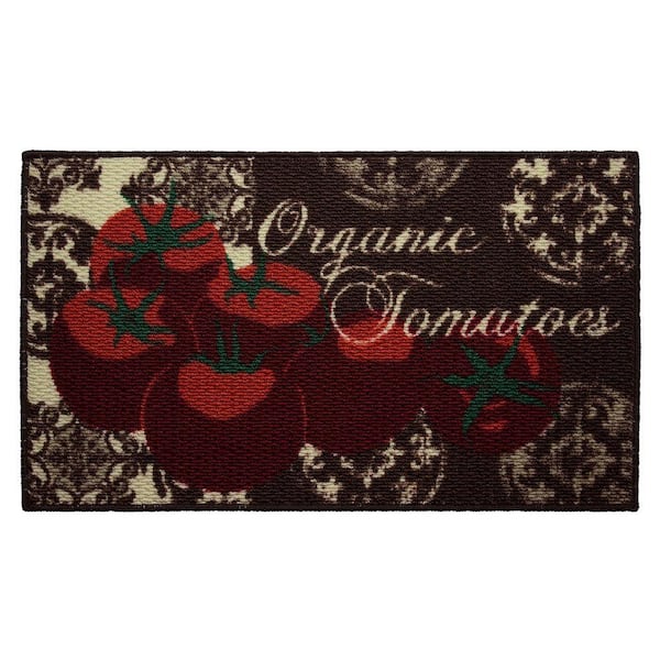 Structures Tomatoes 18 in. x 30 in. Textured Oblong Accent Kitchen Rug