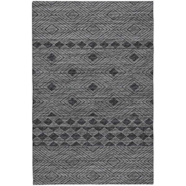 Dream Shag Premium Machine Washable Abstract ADS107 Gray 10 ft. x 14 ft. Area Rug