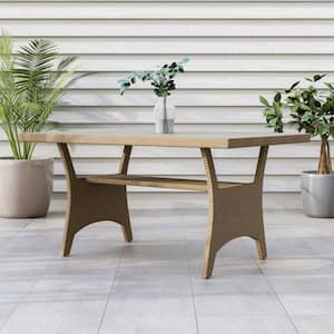 Dasan Natural Metal Rectangle Outdoor Dining Table