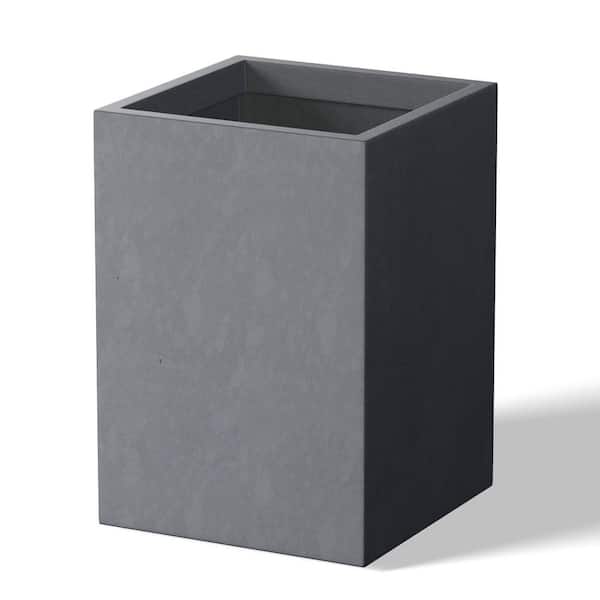 9 in. Medium Granite Gray Concrete Rectangular Planter / Pot with Drainage Holes