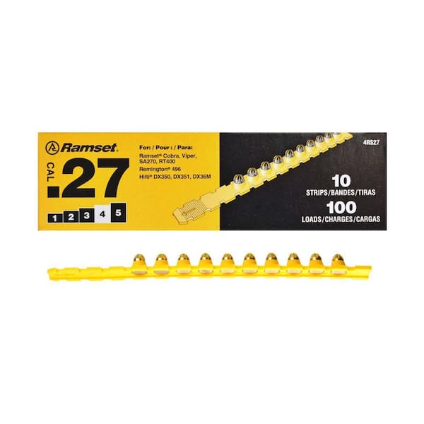 Ramset 0.27 Steel & Concrete Strip/Single-Use Load/Booster Caliber Yellow Strip Loads (100-Count)