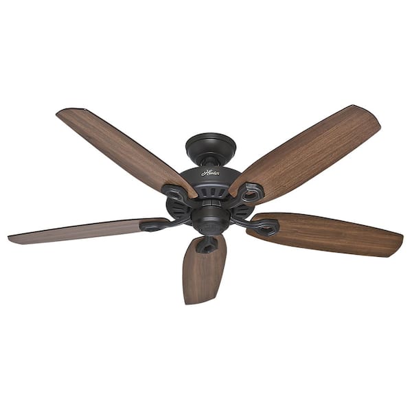 Hunter Builder Elite 52 in. Indoor New Bronze Ceiling Fan Bundled with Handheld Remote Control For Bedrooms