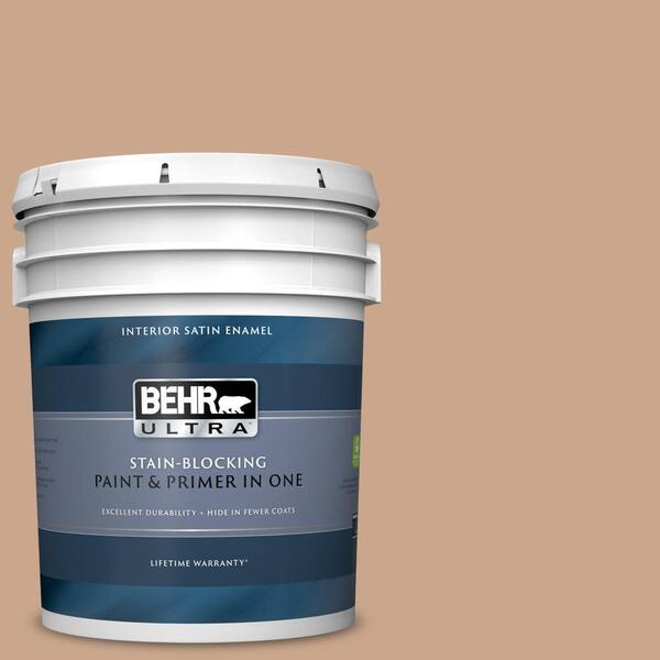 BEHR ULTRA 5 gal. #UL130-8 Riviera Clay Satin Enamel Interior Paint and Primer in One