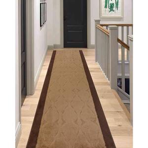 Trellis Euro Brown 31 in. x 12 ft. Your Choice Length Stair Runner