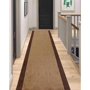 Trellis Euro Brown 31 in. x 28 ft. Your Choice Length Stair Runner