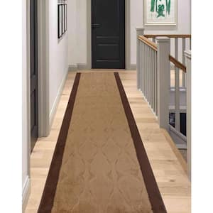 Trellis Euro Brown 31 in. x 24 ft. Your Choice Length Stair Runner