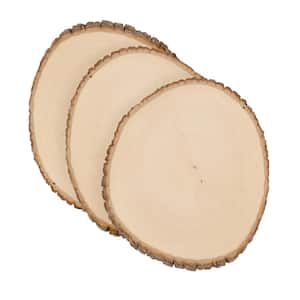 1 in. x 13 in. x 13 in. Basswood Extra Large Round Live Edge Project Panel (3-pack)