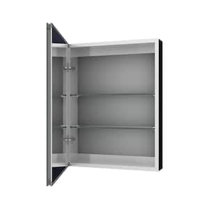 20 in. W x 26 in. H Rectangular Silver Aluminum Recessed or Surface Mount Medicine Cabinet with Mirror