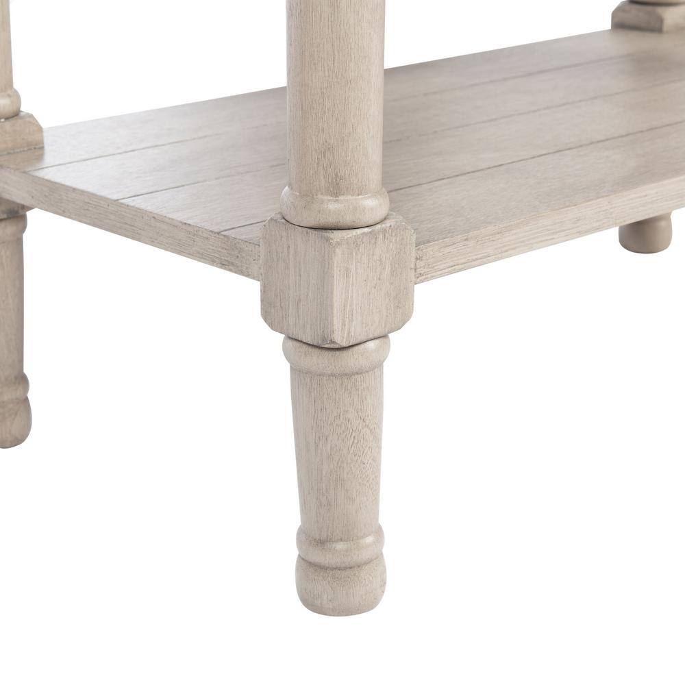 Greige Wood and Metal 3-Drawer Console Table with Storage