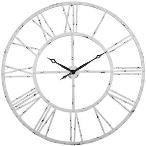 Rivet Roman Industrial Oversize Wall Clock, White, 45''