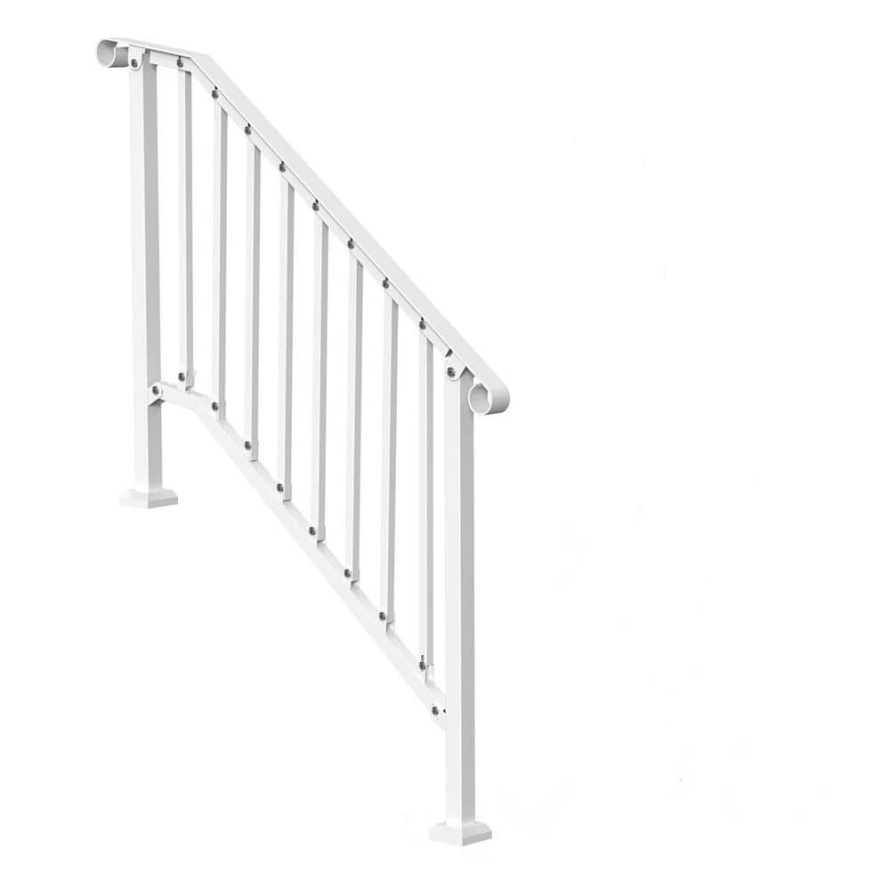 Handrails for Outdoor Steps 3-4 Step Stair Hand Rail Kit Carbon Steel Railings 38.98 in. H x 3.31 in. W White price history on PriceWatchPro