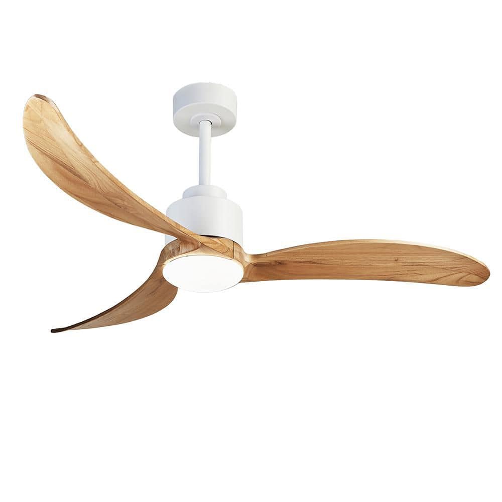 52 in. White Indoor Ceiling Fan with LED Light Remote, Quiet DC Motor Rever