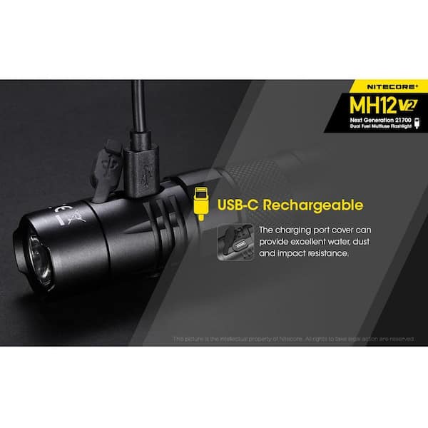 NITECORE 1200 Lumens LED Rechargeable Flashlight MH12 v2 - The