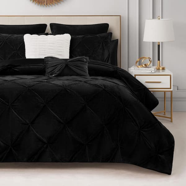 JUICY COUTURE Glam Night 5-Piece Black Striped Microfiber