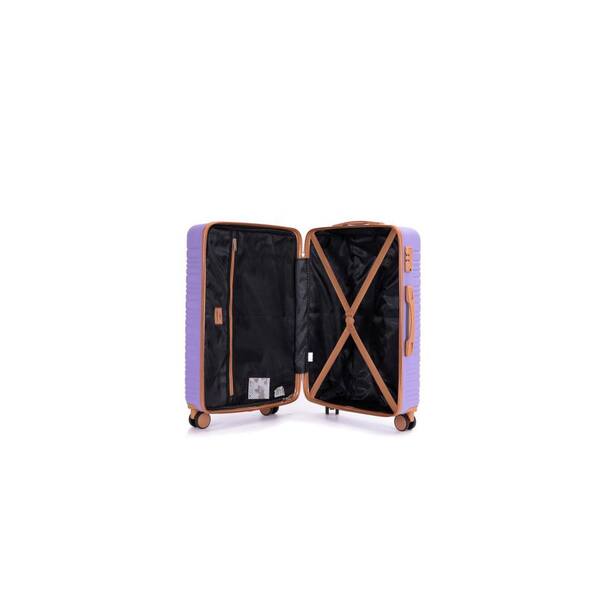 Tatahance 5-Piece Lilac ABS Hardside Spinner Luggage Set with