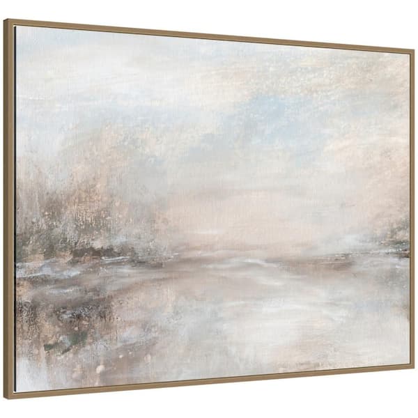 Sylvie "Unfold Blue Abstract Landscape" by Naomi Hink NLS Design Abstract Framed Canvas Art Print 32 in. x 42 in.