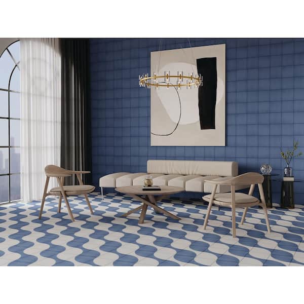 Scenario Blu 8 in. x 8 in. Matte Porcelain Floor and Wall Tile (10.32 sq. ft. /case)