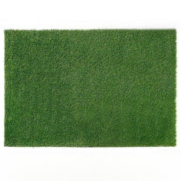 3ft x 16ft Premium Artificial Turf Mat with Drainage Holes. Thick Fake Grass with Rubber Backing for Outdoor in Green