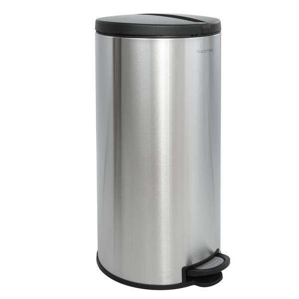 happimess HPM1008A Ashley Rectangular 8-Gallon Soft-Close Lid with Free Mini Trash Can, Stainless Steel