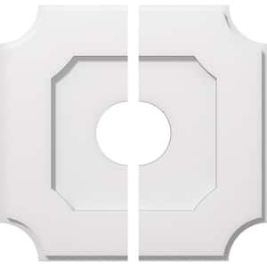16 in. O.D. x 4 in. I.D. x 1 in. P Locke Architectural Grade PVC Contemporary Ceiling Medallion (2-Piece)