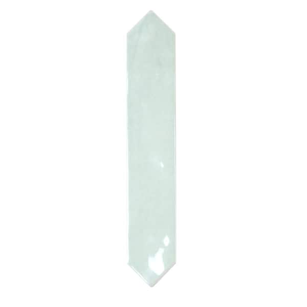 Apollo Tile Festa Green 1.7 in. x 9.6 in. Glossy Ceramic Picket Wall and Floor Tile Sample (0.11 Sq. ft./case) (1-pack)
