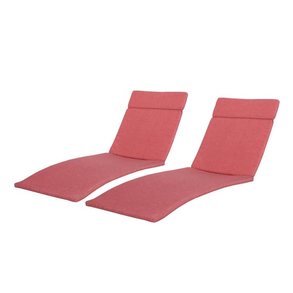 Noble House Salem Red Deep Seating Outdoor Chaise Lounge Cushion (2-Pack)