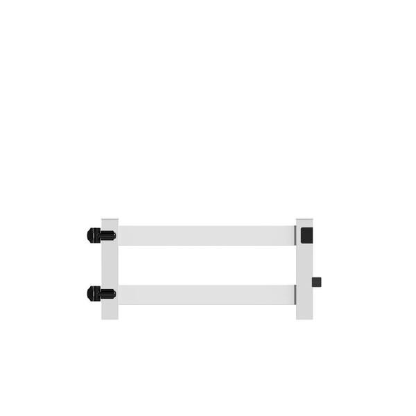 Barrette Outdoor Living 2-Rail Post and Rail 4 ft x 3 ft White Vinyl Walk Gate Kit