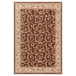 Jewel Collection Veronica Brown Rectangle Indoor 9 ft. 3 in. x 12 ft. 6 in. Area Rug