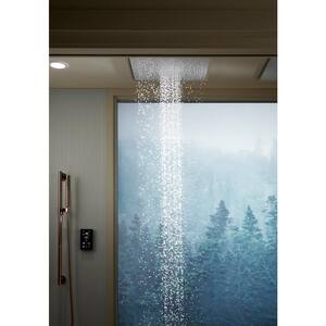 Real Rain 1-Spray Patterns 19.2 in. Single Wall Mount Fixed Shower Head in White