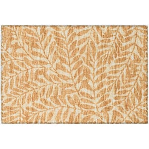 Modena Wheat 1 ft. 8 in. x 2 ft. 6 in. Floral Accent Rug