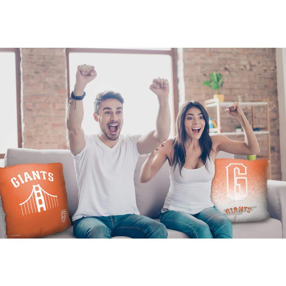 San Francisco Giants Orange and White Square Throw Pillow