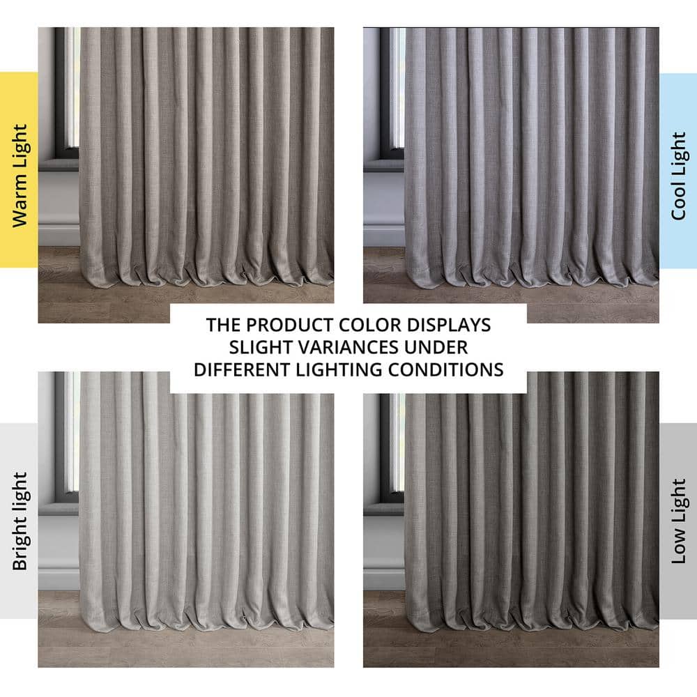 Clay Extra Wide Blackout Faux Linen Window Curtain