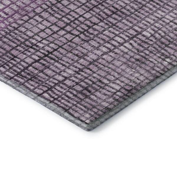 Mayfield Premium Machine Washable Abstract AMF1831 Plum 5 ft. x 7 ft. 6 in. Area Rug