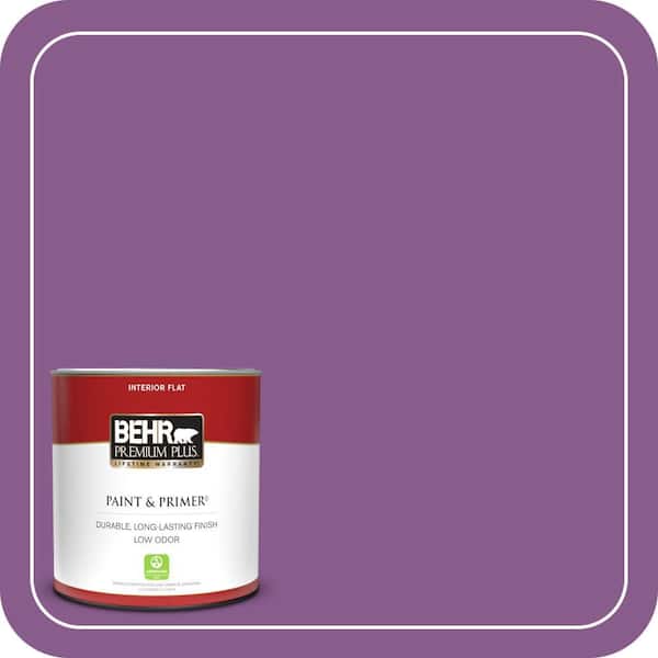 BEHR PREMIUM PLUS 1 qt. #670B-7 Candy Violet Flat Low Odor Interior Paint & Primer