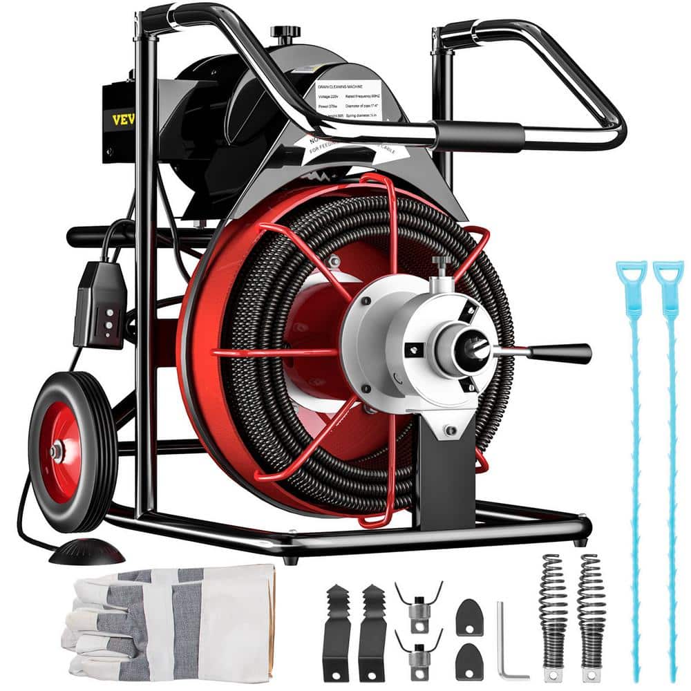 DRAIN CLEANER MACHINE 50 ft x 1/2 ” Drain Snake Drain Auger – Build Master  Tools